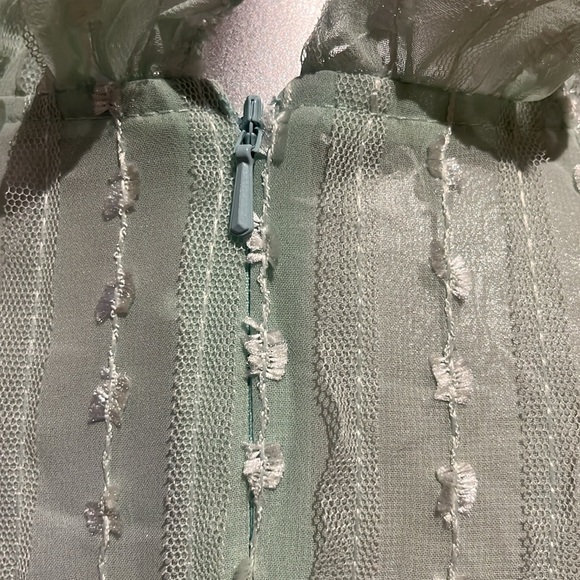 Ieena for Mac Duggal Embroidered Long Sleeve Ruffle Dress NWT - Picture 7 of 17